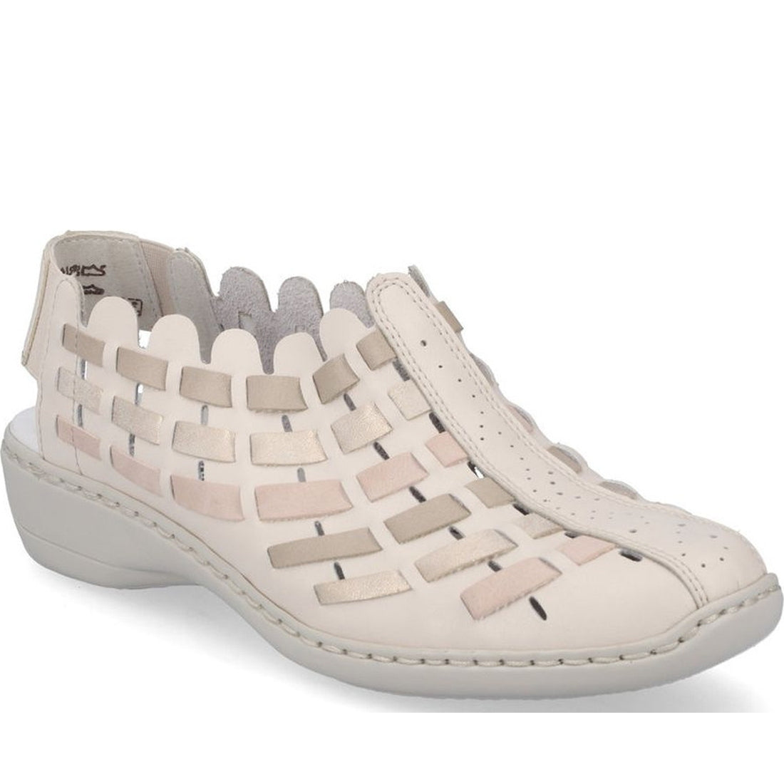 Rieker womens beige casual part-open sandals | Vilbury London