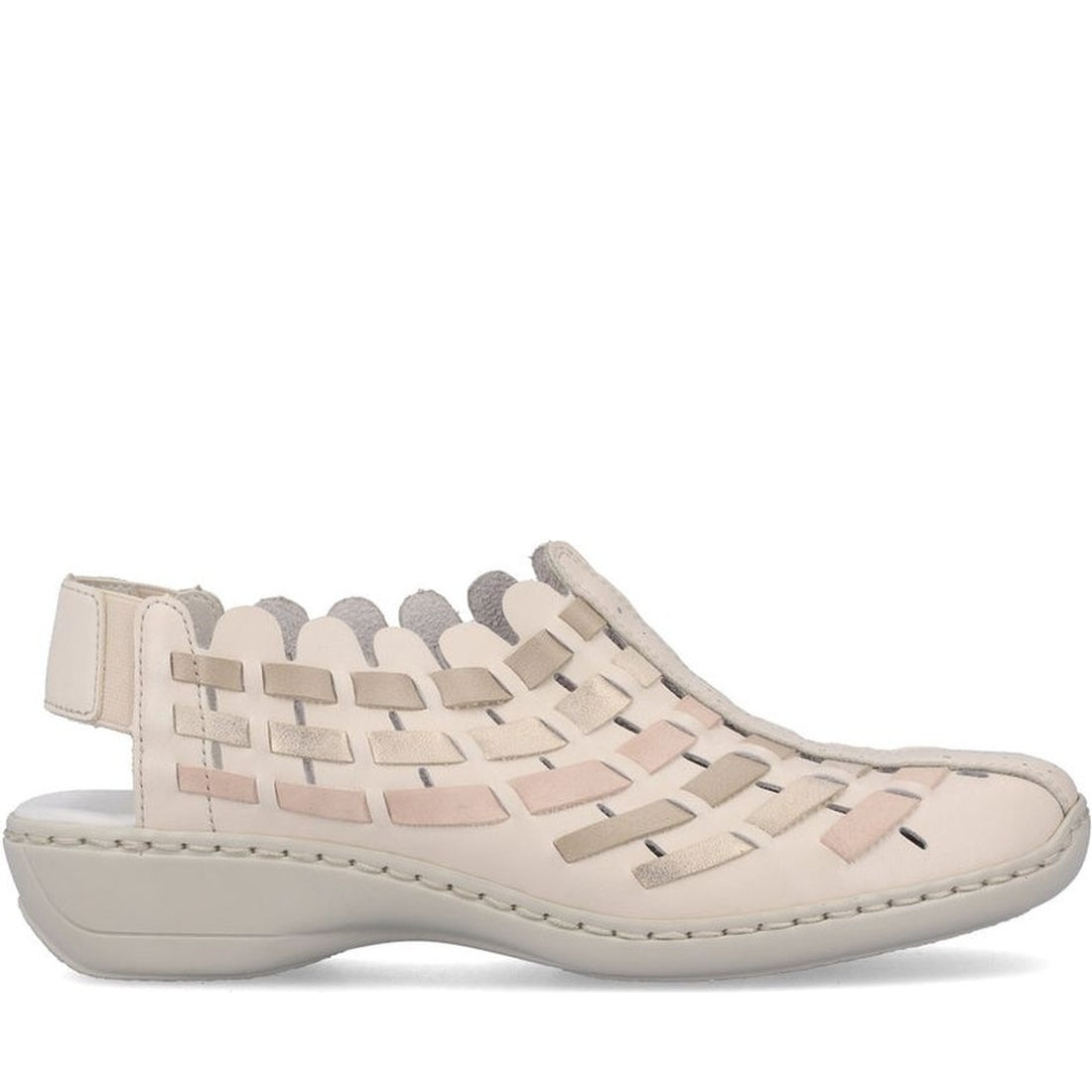 Rieker womens beige casual part-open sandals | Vilbury London