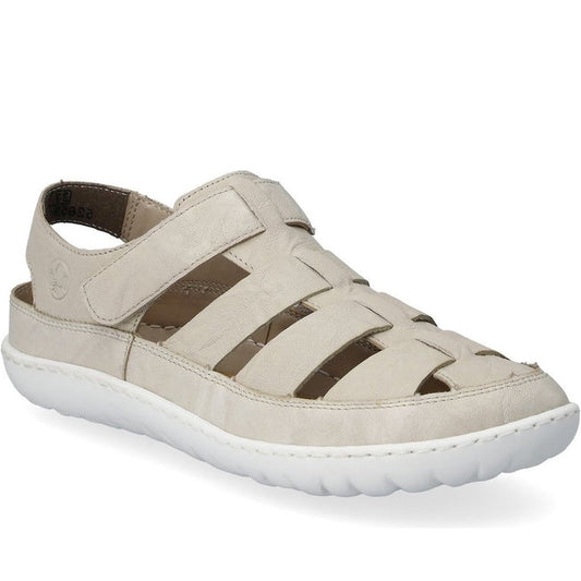 Rieker womens beige casual part-open sandals | Vilbury London