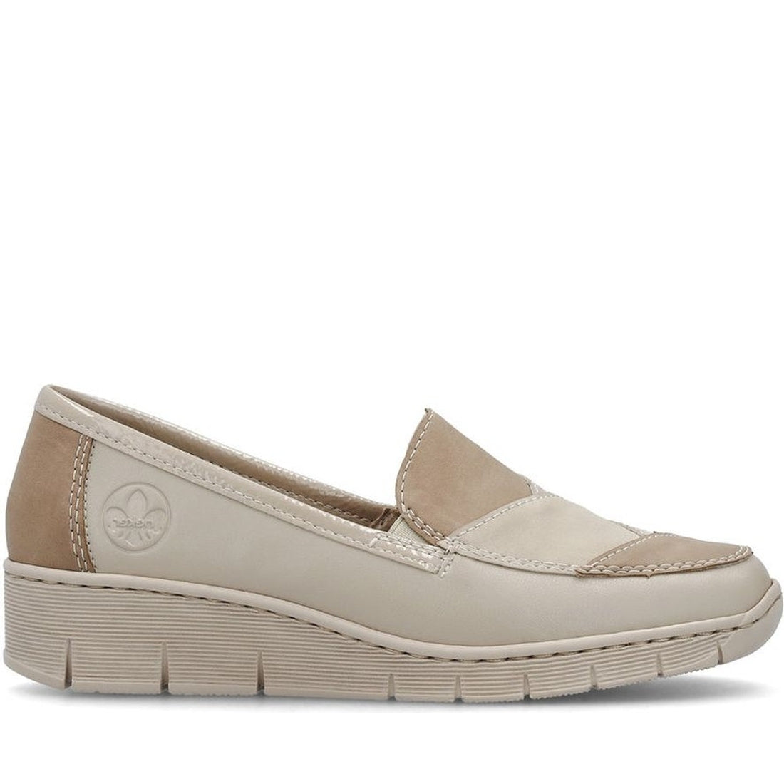 Rieker womens beige leisure trainers | Vilbury London