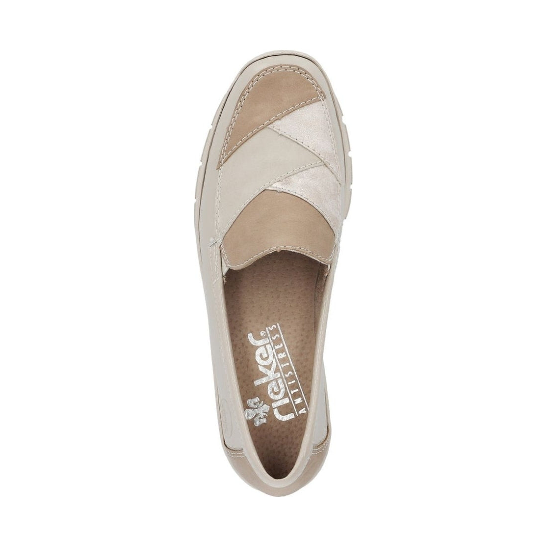 Rieker womens beige leisure trainers | Vilbury London