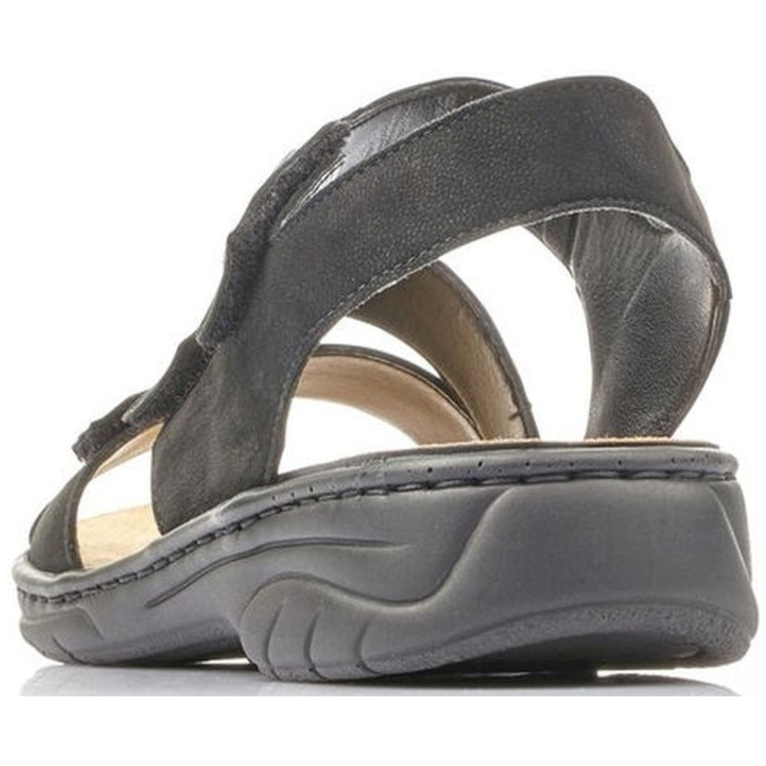 Rieker womens black casual open sandals | Vilbury London