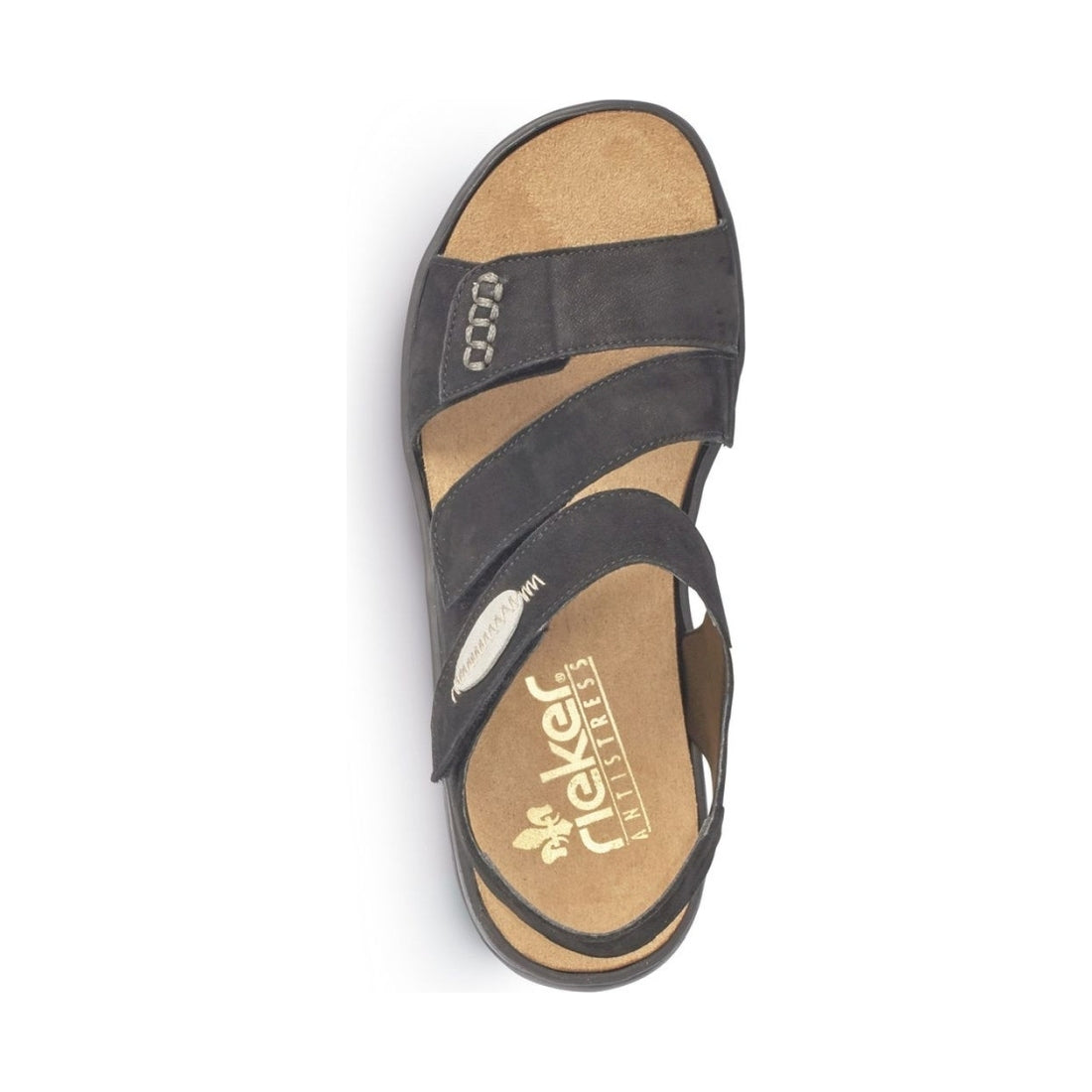 Rieker womens black casual open sandals | Vilbury London