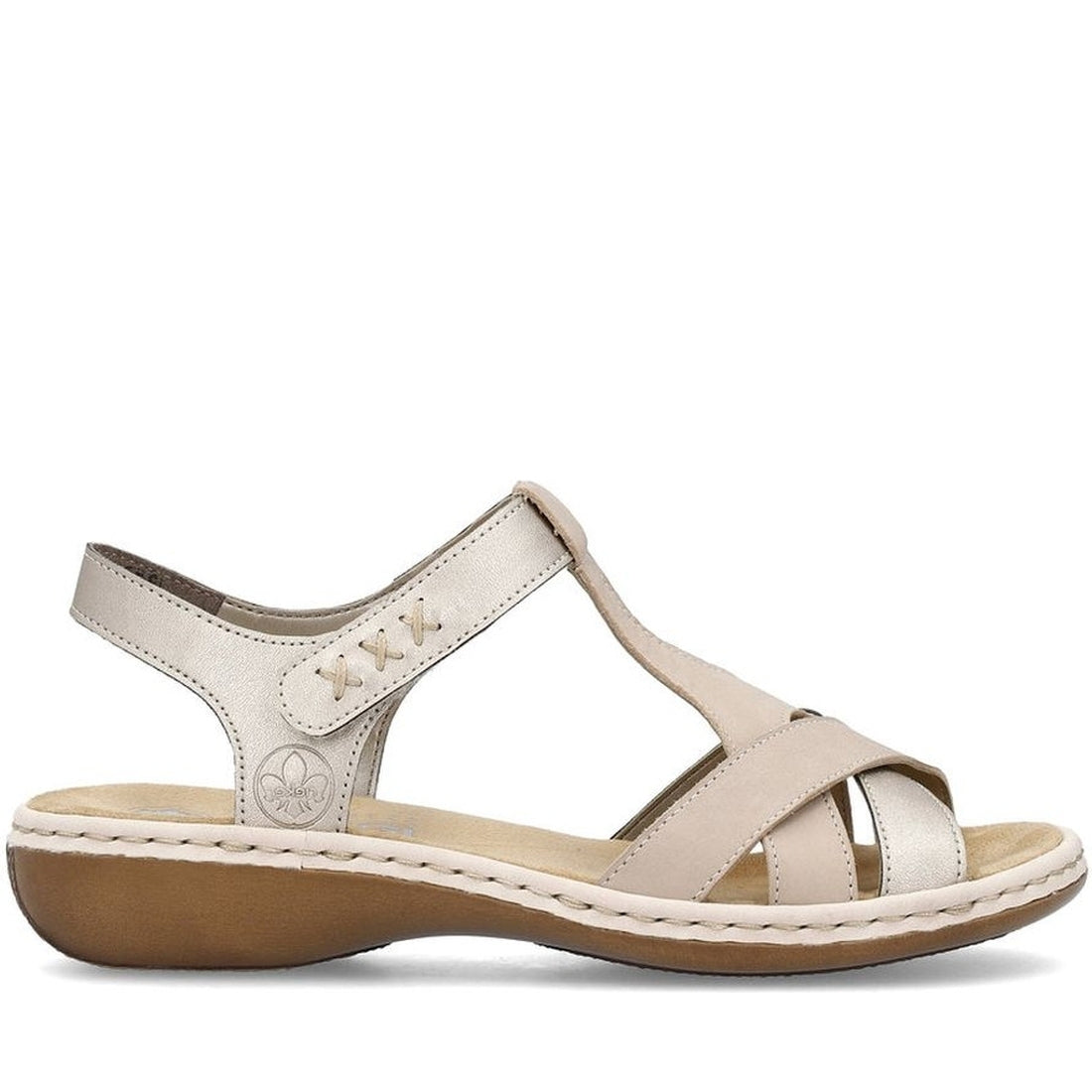 Rieker womens beige casual open sandals | Vilbury London