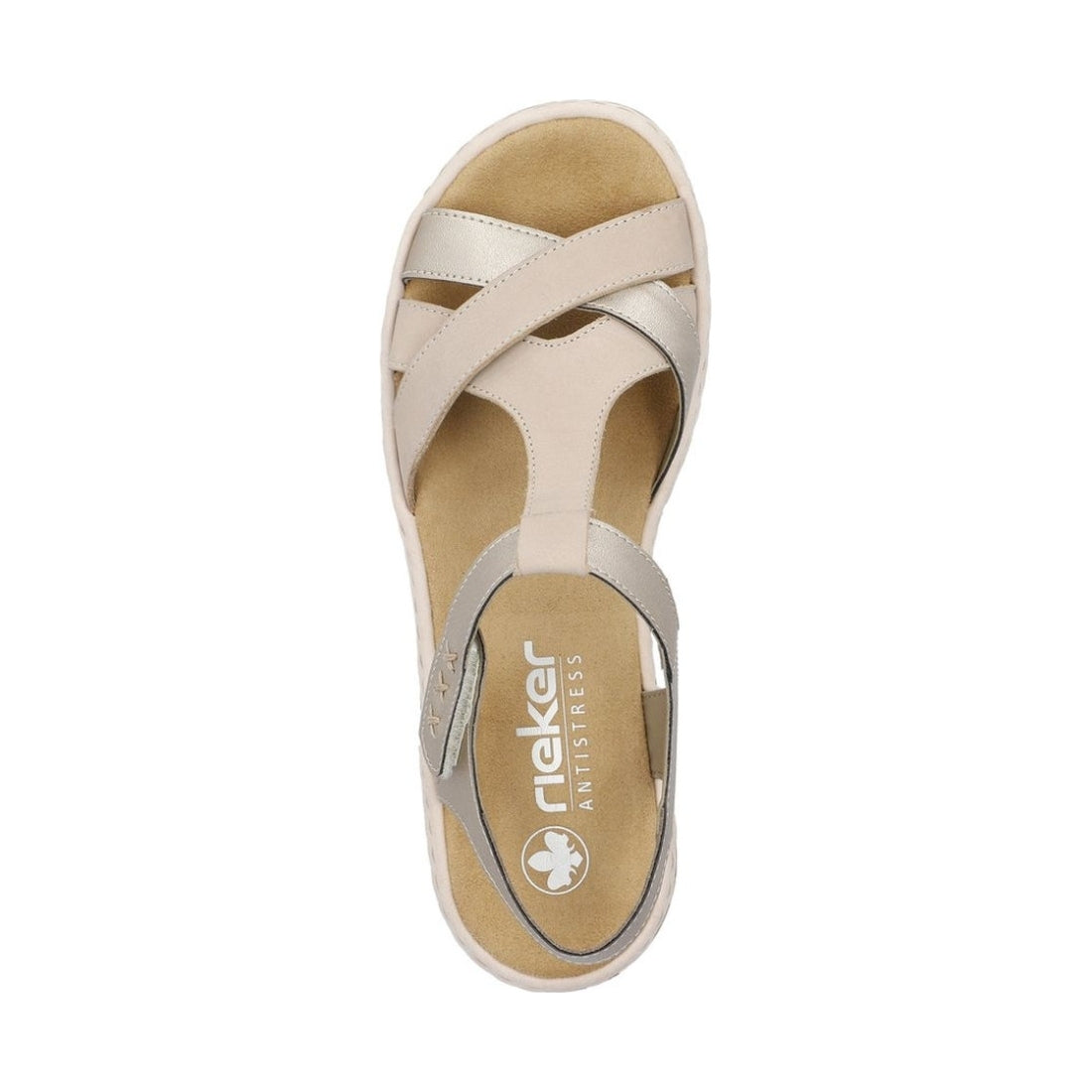 Rieker womens beige casual open sandals | Vilbury London