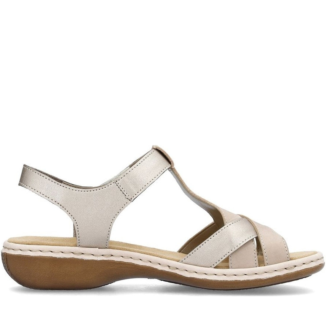 Rieker womens beige casual open sandals | Vilbury London