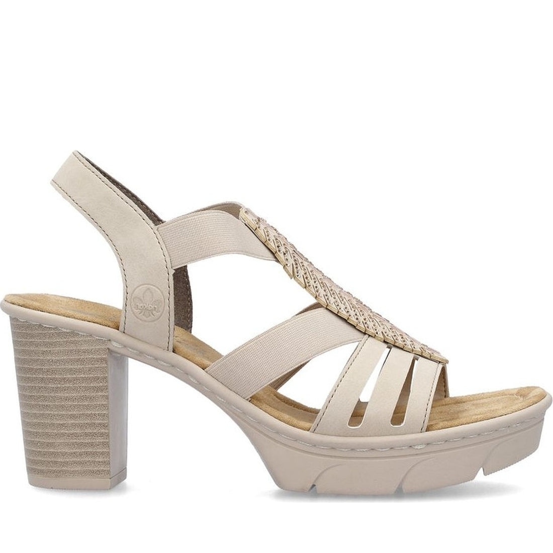 Rieker womens beige casual open sandals | Vilbury London