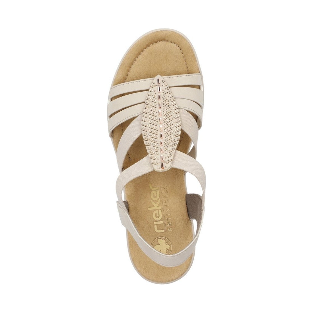 Rieker womens beige casual open sandals | Vilbury London