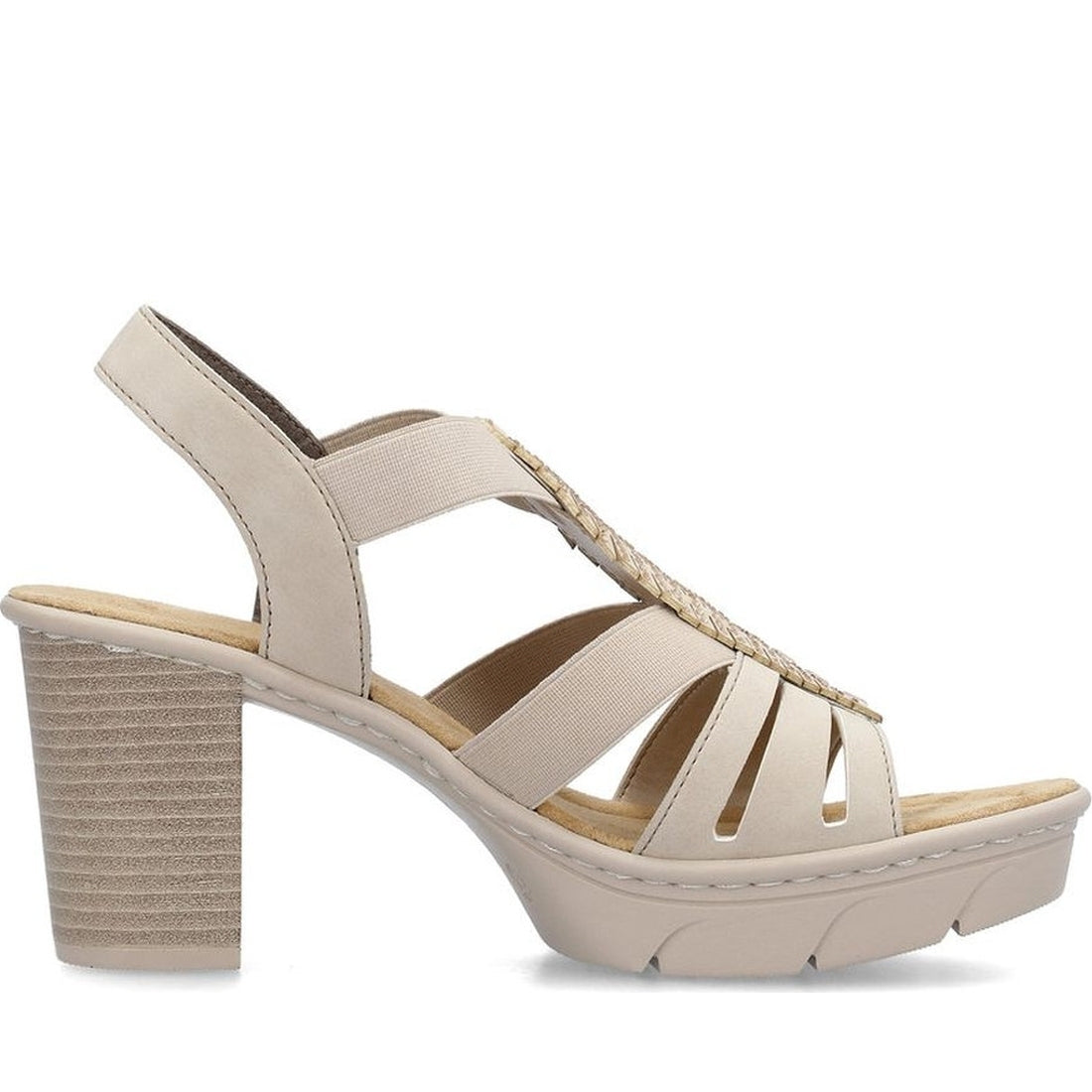 Rieker womens beige casual open sandals | Vilbury London