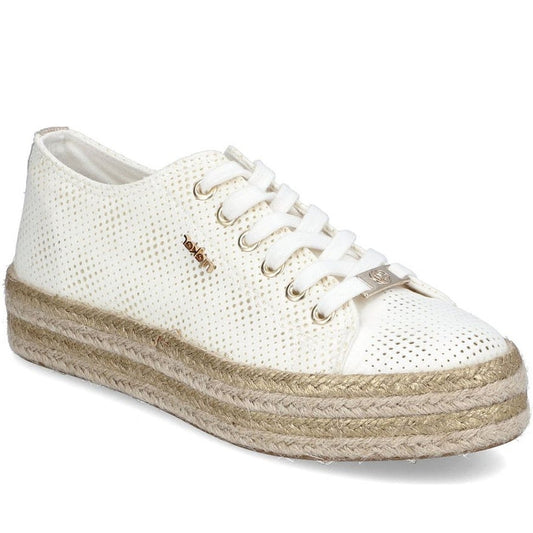 Rieker womens white leisure trainers | Vilbury London
