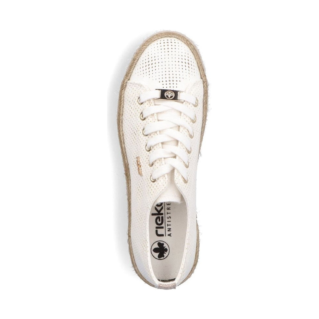 Rieker womens white leisure trainers | Vilbury London