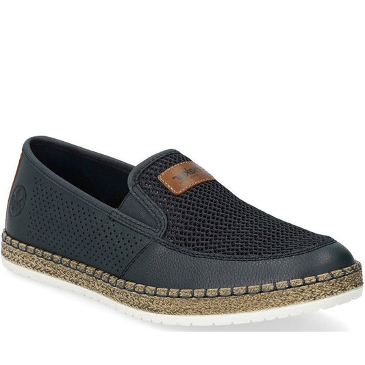 Rieker mens blue leisure trainers | Vilbury London