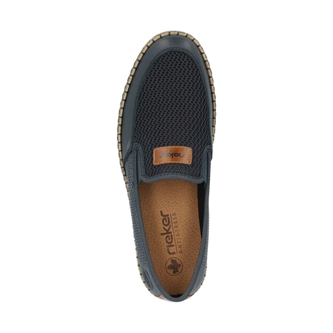 Rieker mens blue leisure trainers | Vilbury London