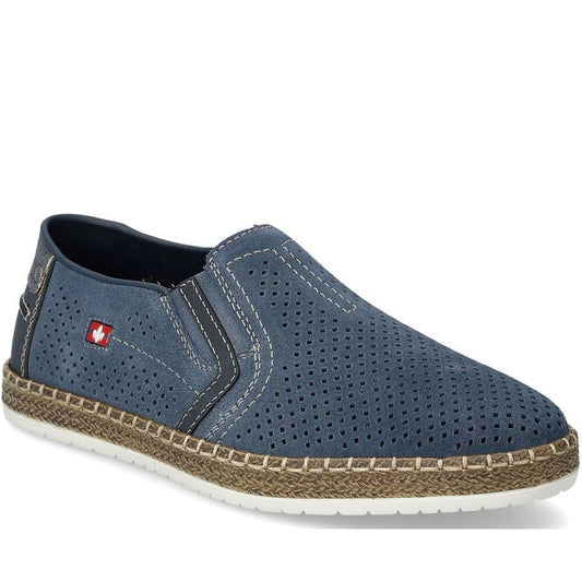 Rieker mens blue leisure trainers | Vilbury London