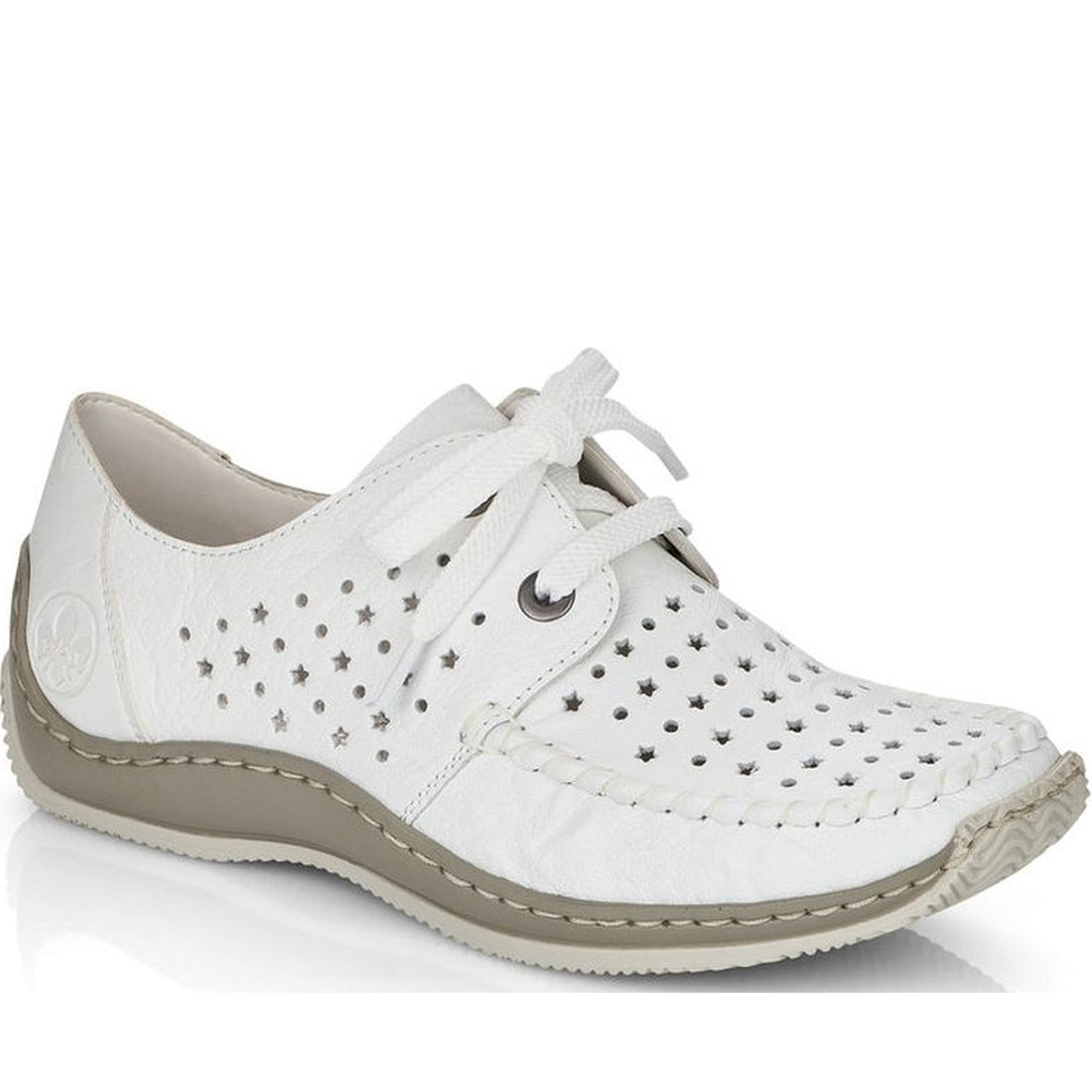 Rieker womens white leisure trainers | Vilbury London