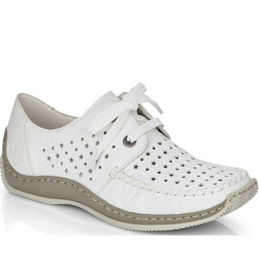 Rieker womens white leisure trainers | Vilbury London