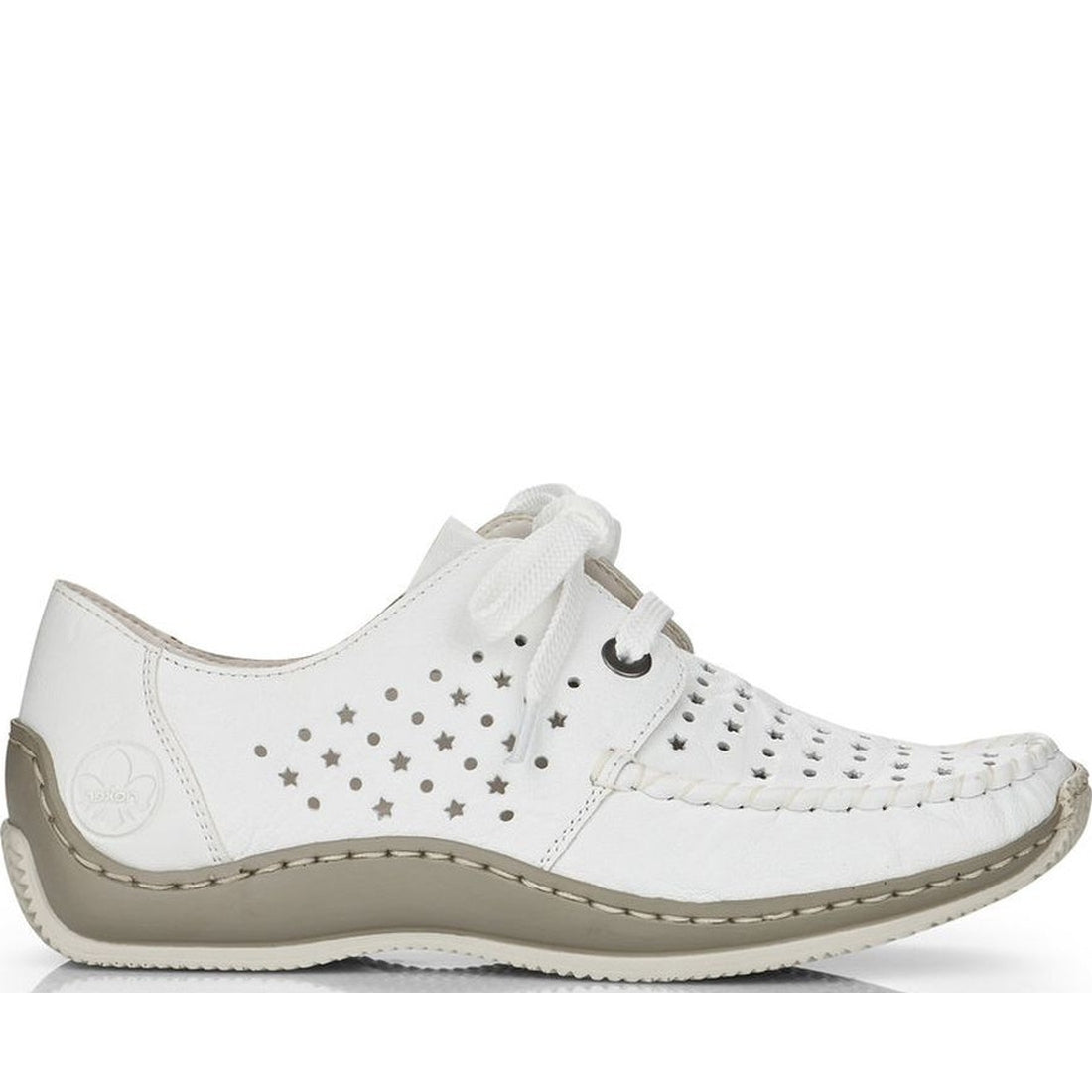 Rieker womens white leisure trainers | Vilbury London