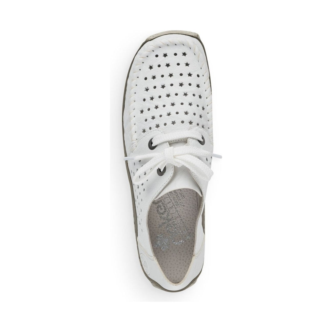 Rieker womens white leisure trainers | Vilbury London
