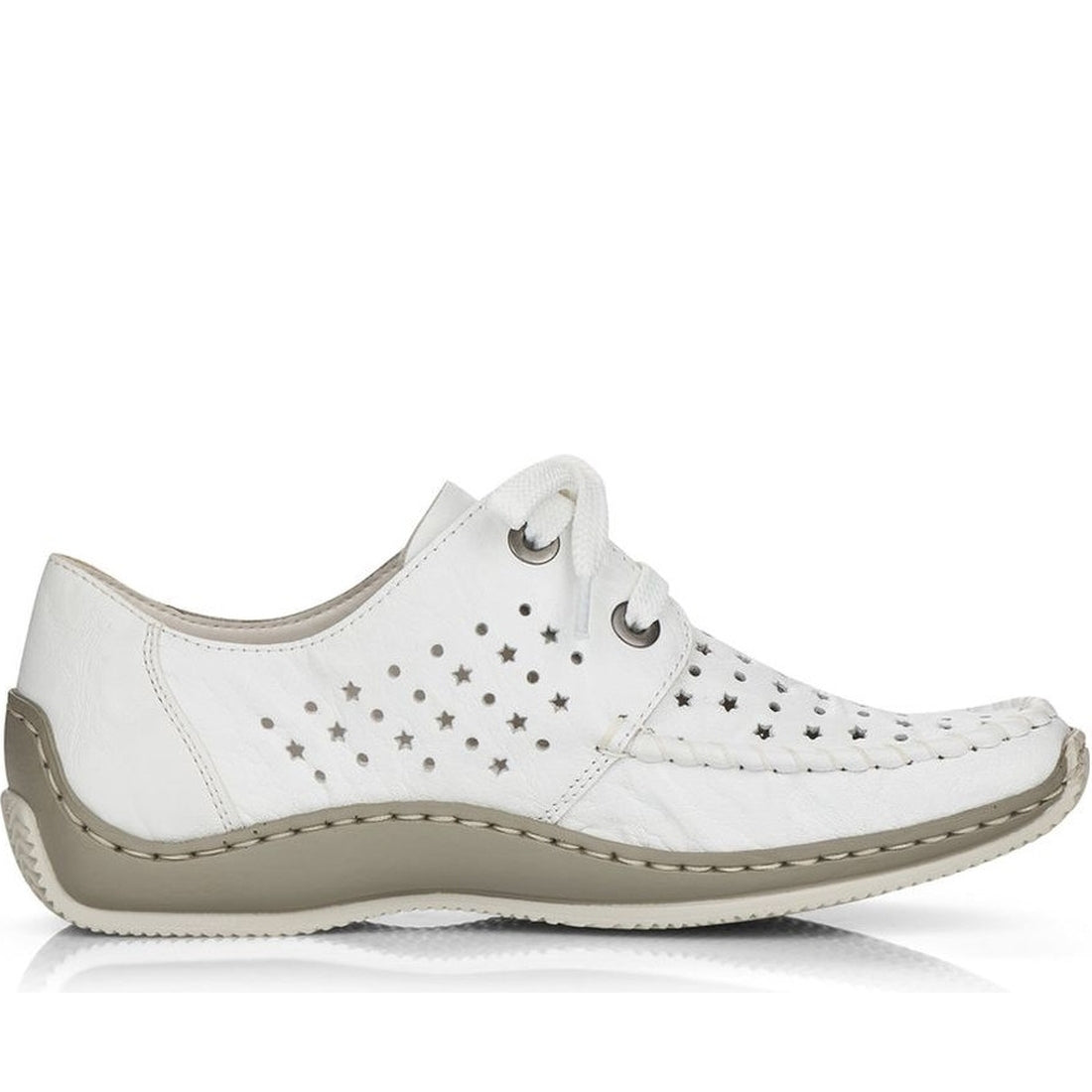 Rieker womens white leisure trainers | Vilbury London