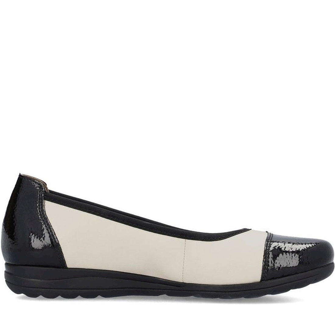 Rieker womens white casual closed ballerinas | Vilbury London