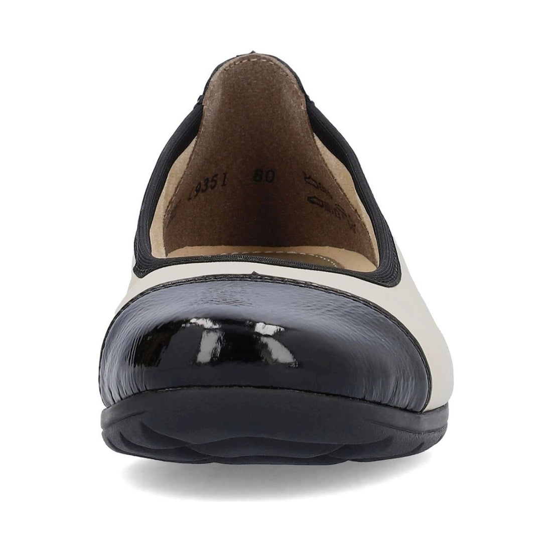 Rieker womens white casual closed ballerinas | Vilbury London