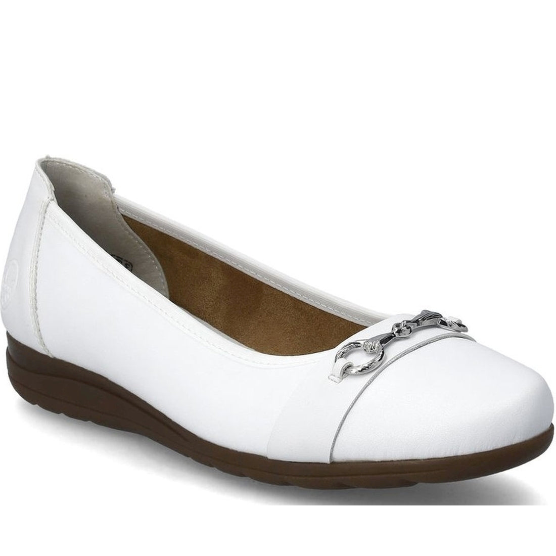 Rieker womens white casual closed ballerinas | Vilbury London