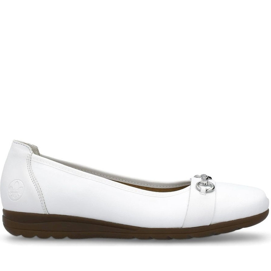 Rieker womens white casual closed ballerinas | Vilbury London