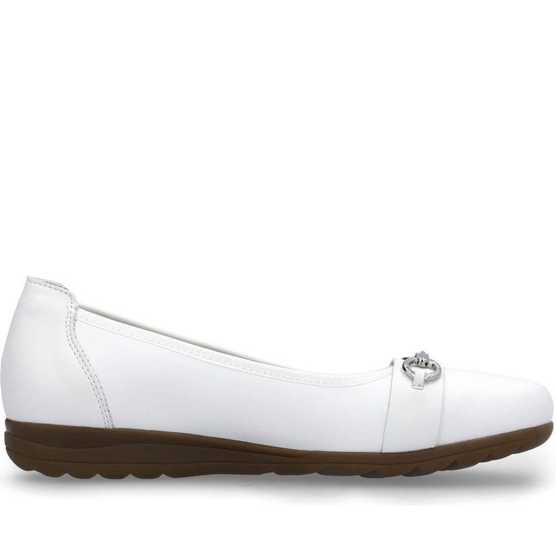 Rieker womens white casual closed ballerinas | Vilbury London