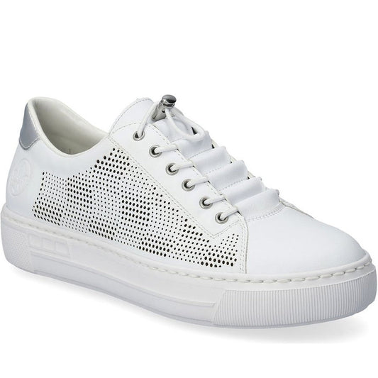 Rieker womens white leisure trainers | Vilbury London