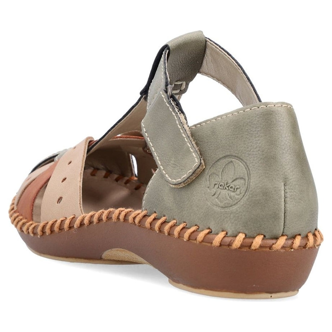 Rieker womens green casual part-open sandals | Vilbury London