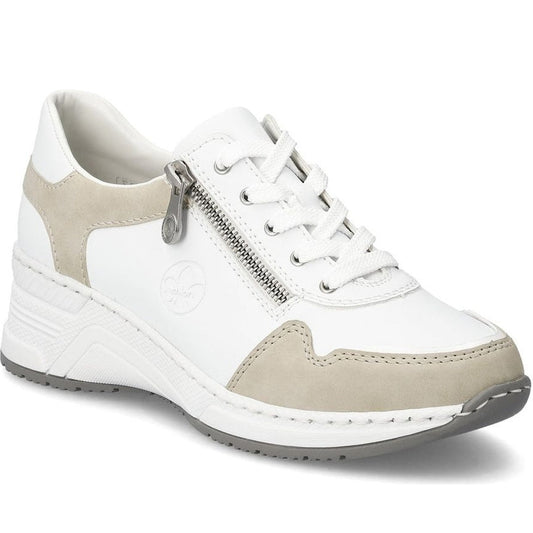 Rieker womens white leisure trainers | Vilbury London