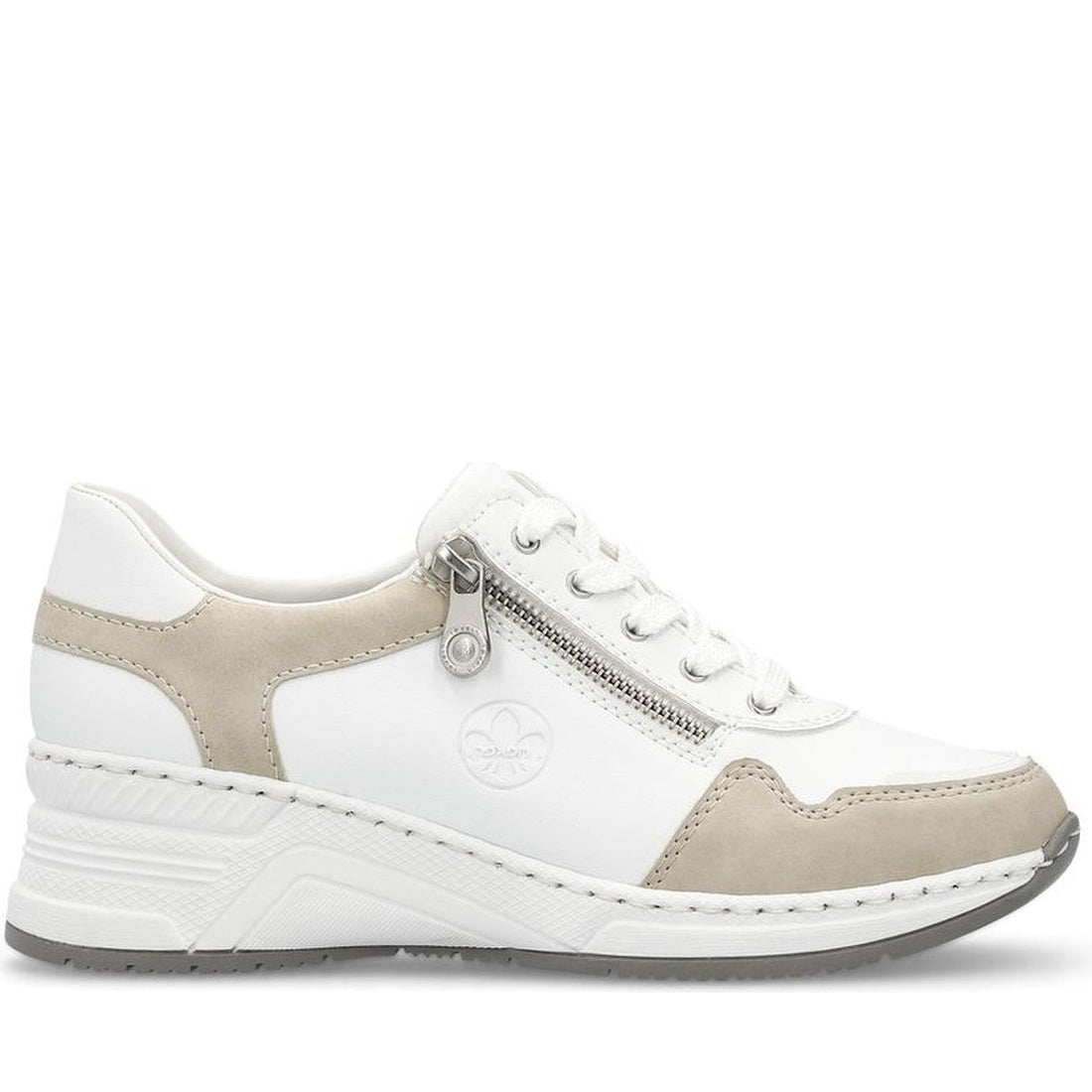 Rieker womens white leisure trainers | Vilbury London