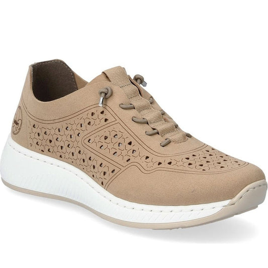 Rieker womens beige leisure trainers | Vilbury London