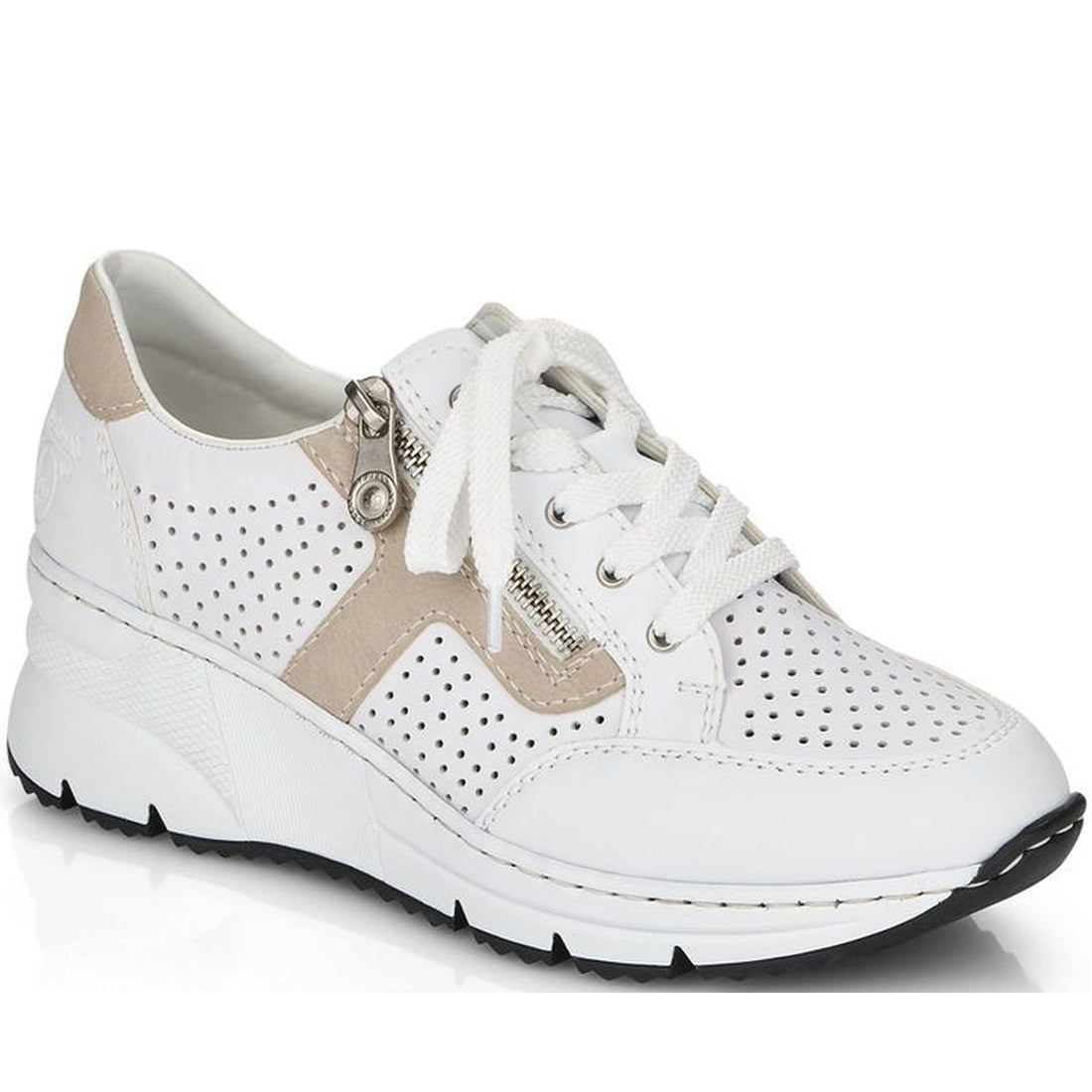 Rieker womens white leisure trainers | Vilbury London