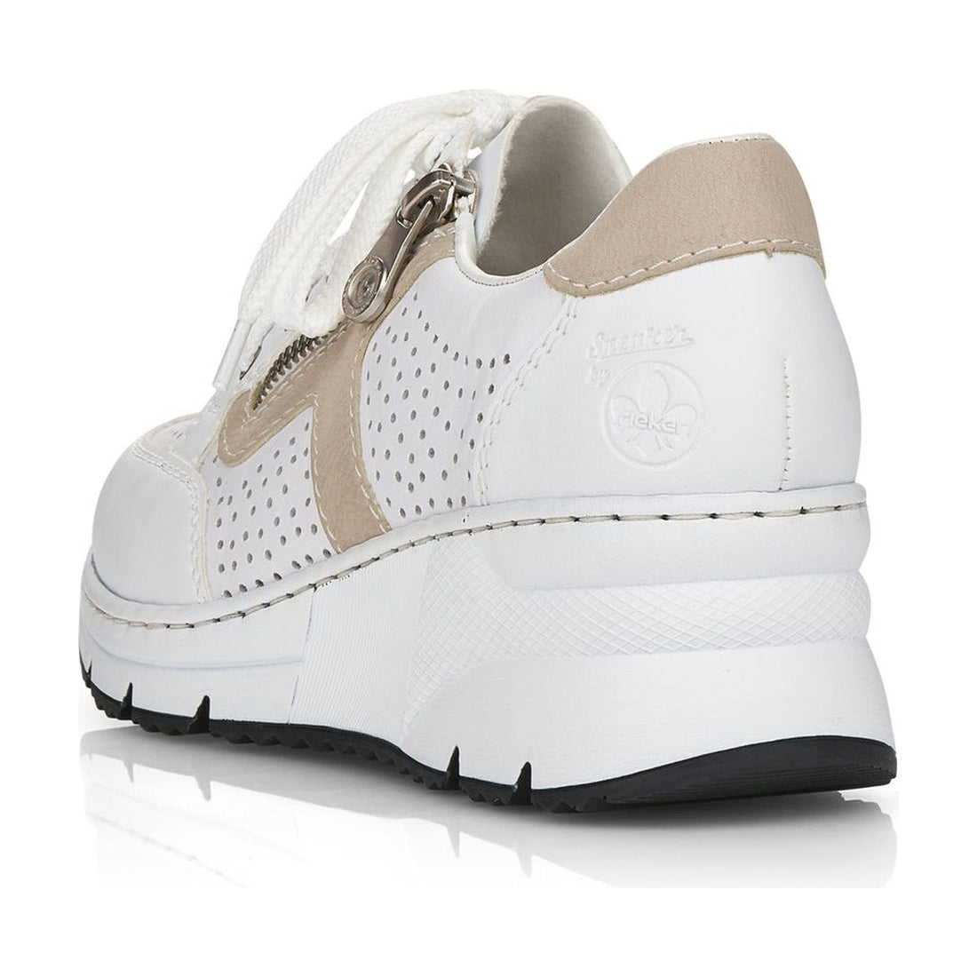 Rieker womens white leisure trainers | Vilbury London