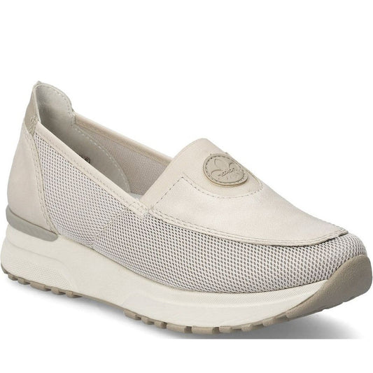 Rieker womens beige leisure trainers | Vilbury London