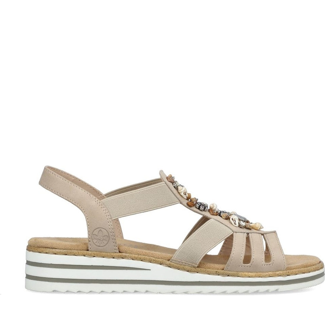 Rieker womens beige casual open sandals | Vilbury London