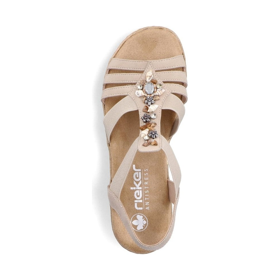 Rieker womens beige casual open sandals | Vilbury London