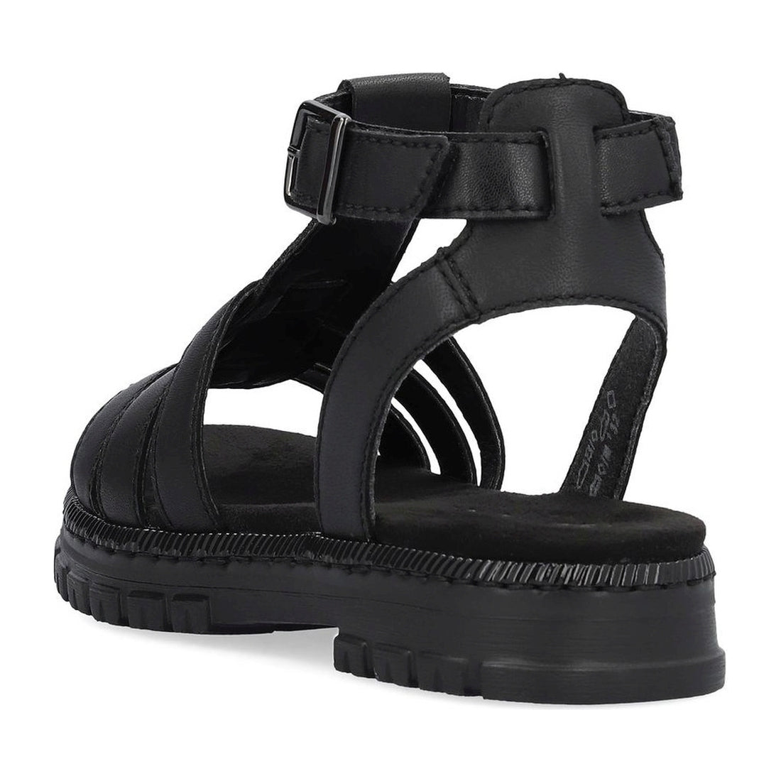 Rieker womens black casual open sandals | Vilbury London