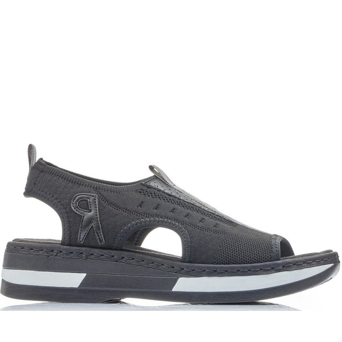 Rieker womens black casual open sandals | Vilbury London