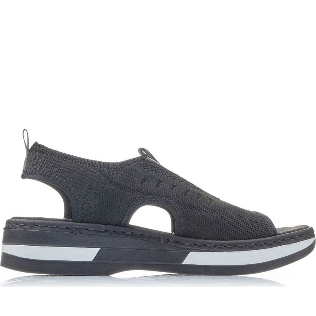 Rieker womens black casual open sandals | Vilbury London