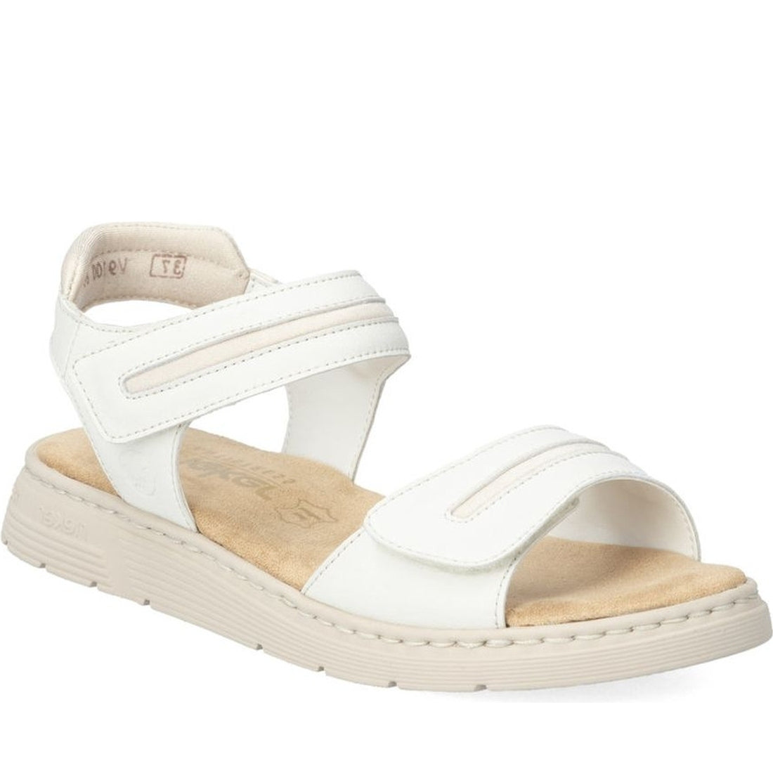 Rieker womens white casual open sandals | Vilbury London