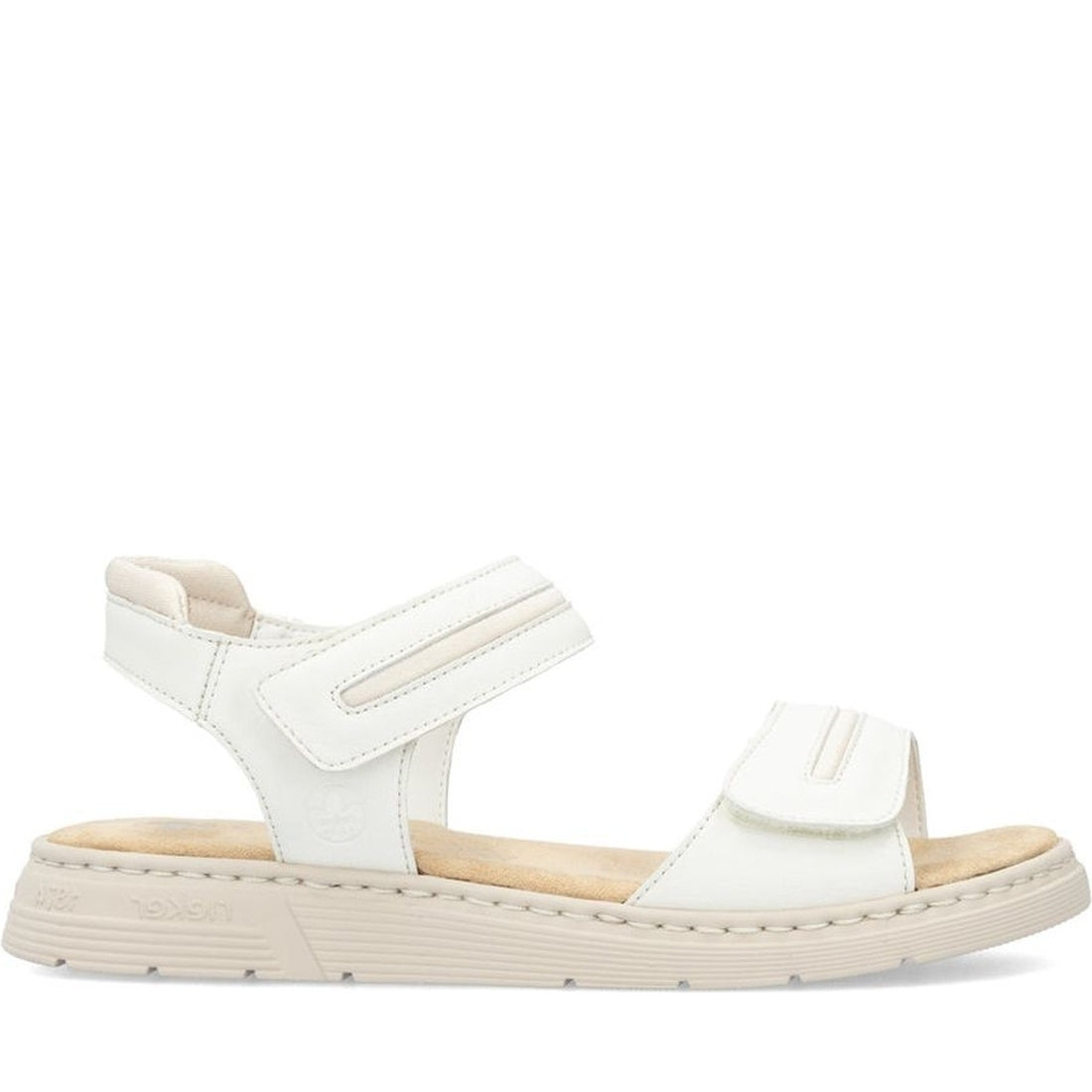 Rieker womens white casual open sandals | Vilbury London