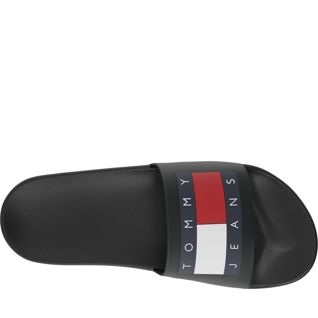 Tommy Jeans mens black casual open pool slide | Vilbury London