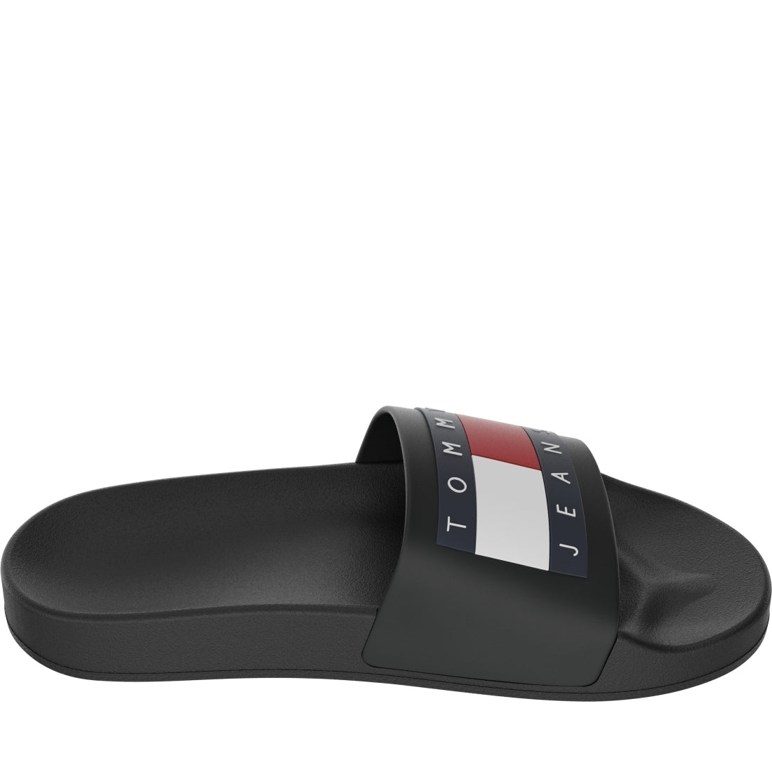 Tommy Jeans mens black casual open pool slide | Vilbury London