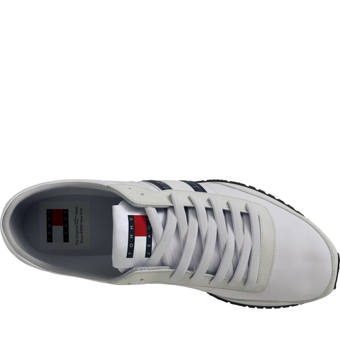 Tommy Jeans mens white runner casual leisure | Vilbury London