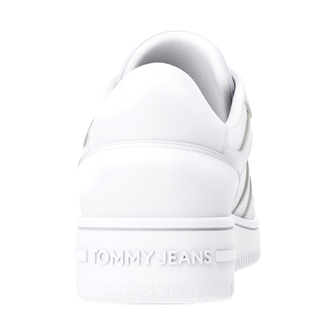 Tommy Jeans mens white retro basket trainers | Vilbury London