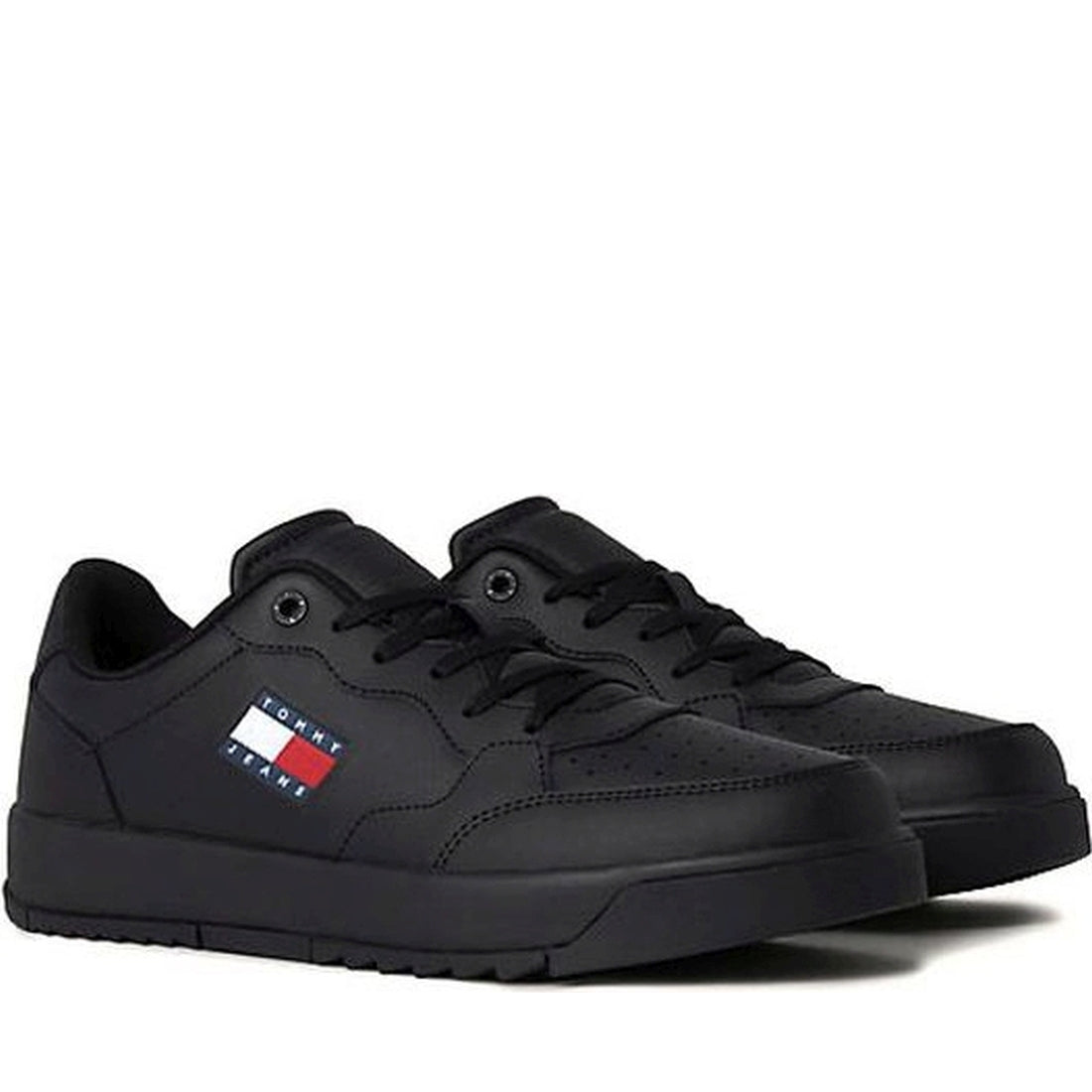 Tommy Jeans mens black retro leisure trainers | Vilbury London