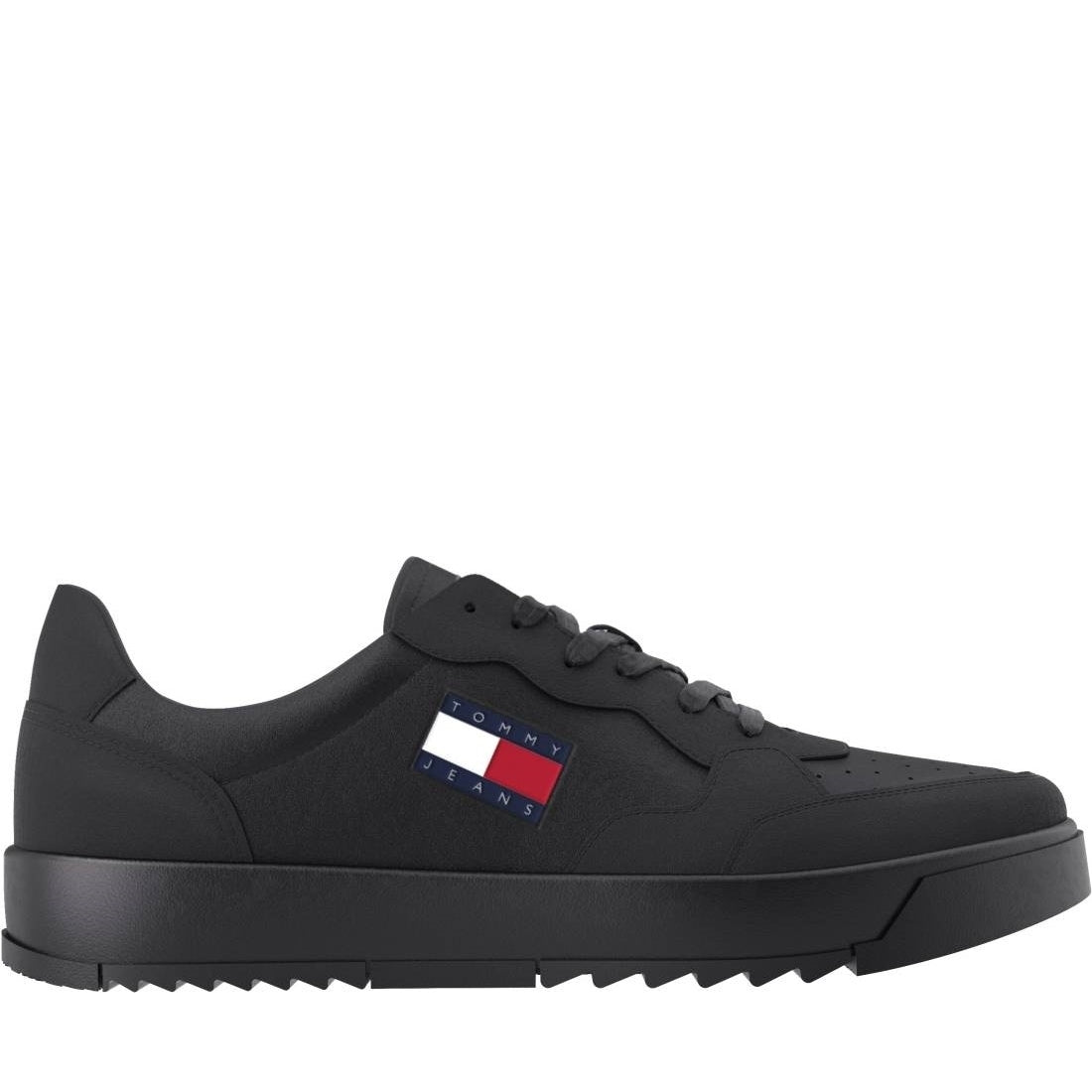 Tommy Jeans mens black retro leisure trainers | Vilbury London