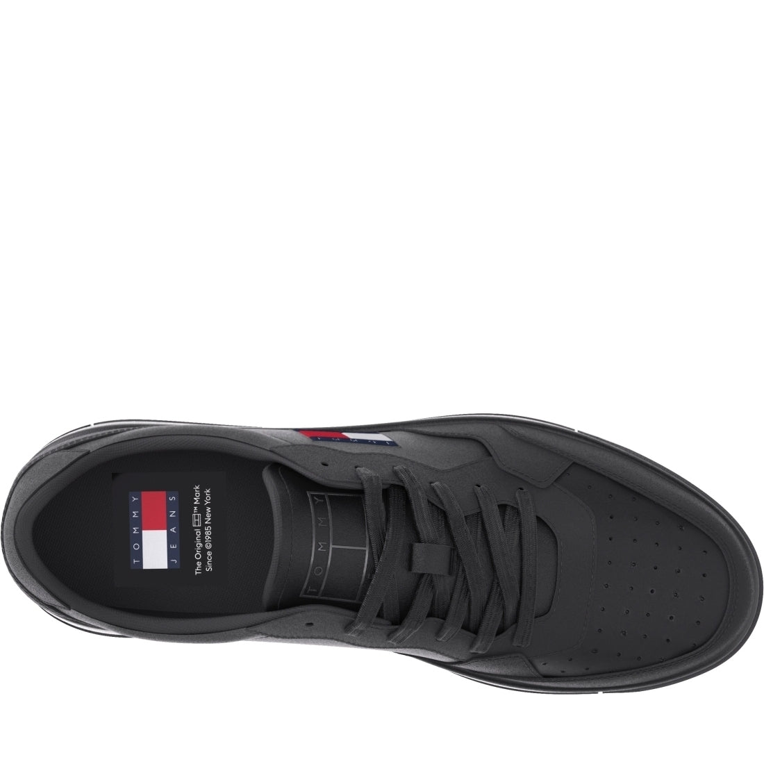 Tommy Jeans mens black retro leisure trainers | Vilbury London